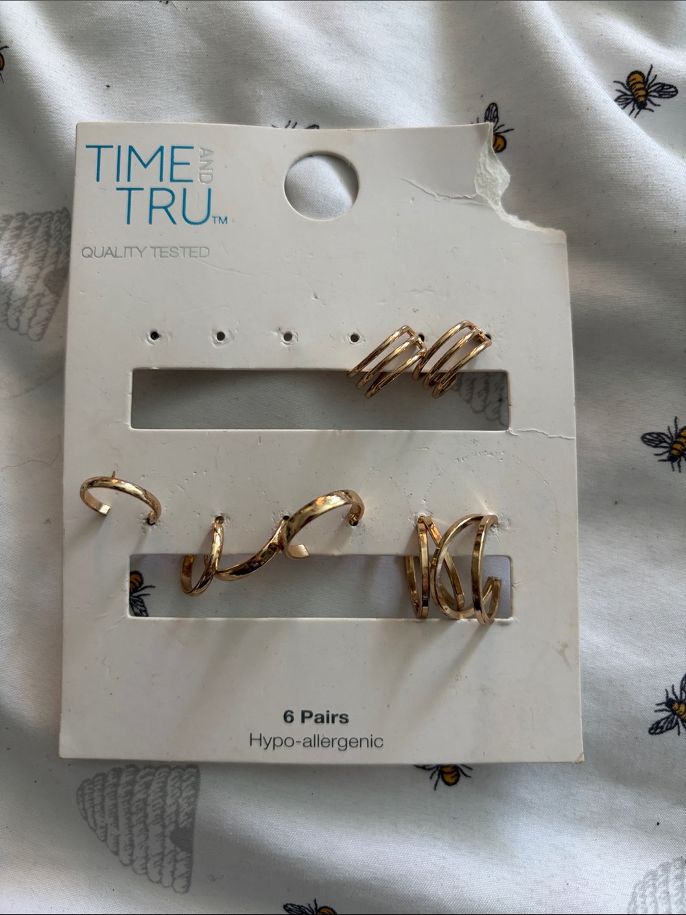 Time and Tru Gold-Tone Hoop Earring Set - 6 Pairs